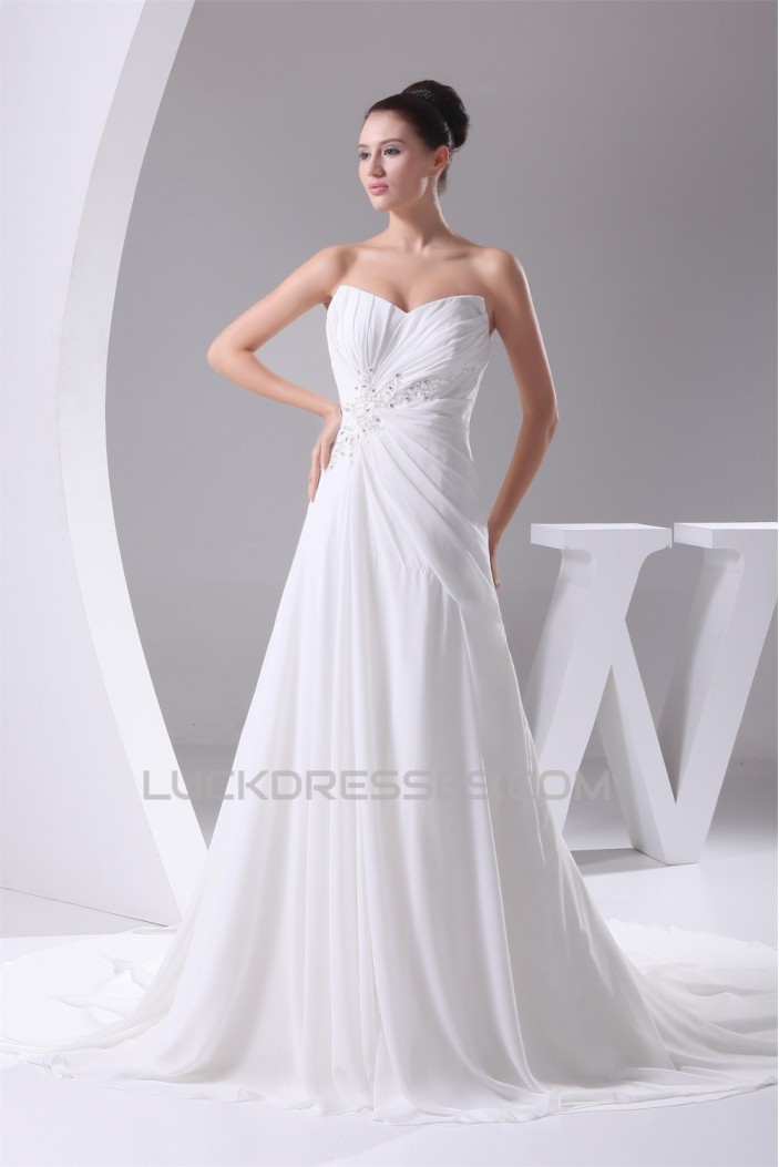 A-Line Sweetheart Beaded Applique Sweet Wedding Dresses 2030092