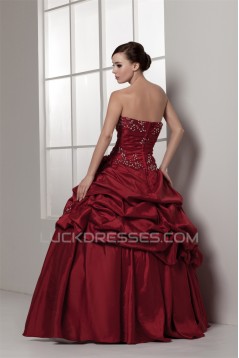 Strapless Satin Taffeta Floor-Length Beading Wedding Dresses with A Jacket 2031000