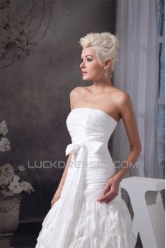 Strapless Sleeveless A-Line Satin Taffeta New Arrival Wedding Dresses 2031004