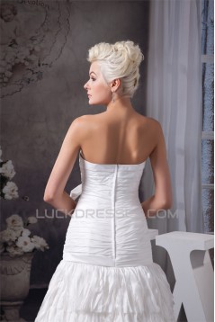 Strapless Sleeveless A-Line Satin Taffeta New Arrival Wedding Dresses 2031004