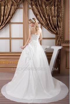 Strapless Sleeveless Ball Gown Satin New Arrival Wedding Dresses 2031005