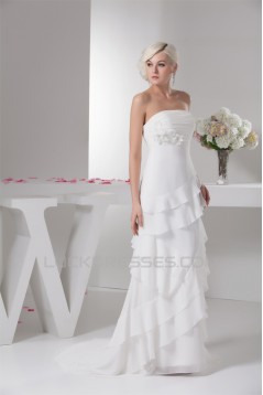 Strapless Sleeveless Sheath/Column Chiffon Wedding Dresses 2031009