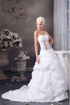 Sweetheart Princess Sleeveless Satin Beautiful Wedding Dresses 2031019