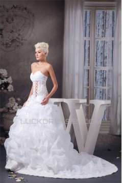 Sweetheart Princess Sleeveless Satin Beautiful Wedding Dresses 2031019