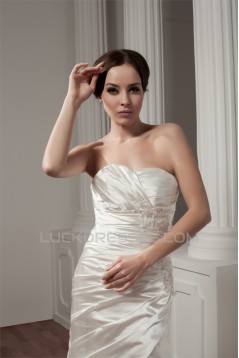 A-Line Sweetheart Court Train Beautiful Wedding Dresses 2031022