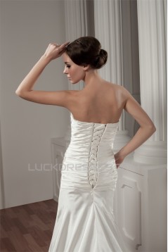 A-Line Sweetheart Court Train Beautiful Wedding Dresses 2031022