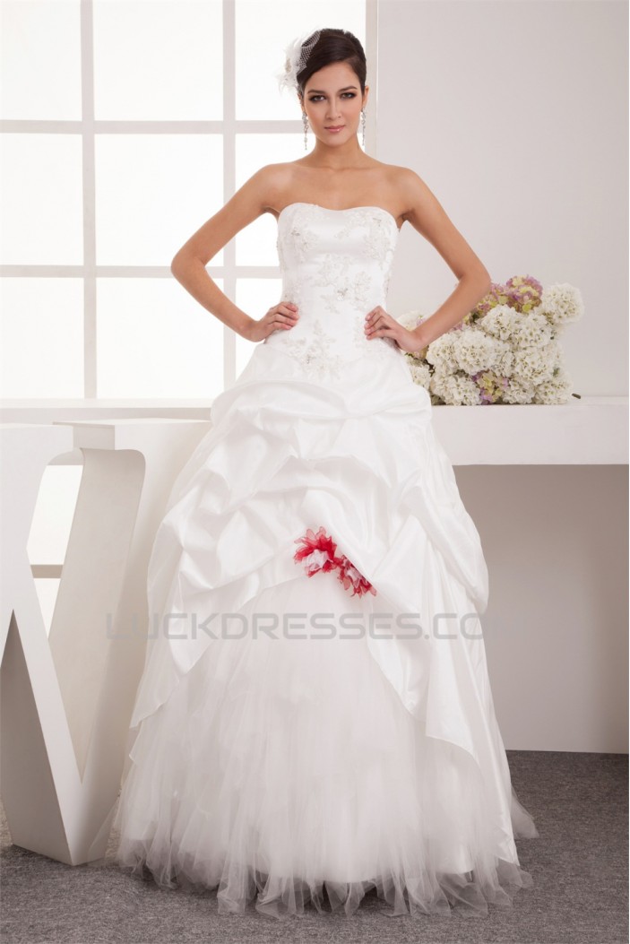 Ball Gown Taffeta Netting Soft Sweetheart Floor-Length Wedding Dresses 2031030