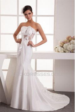 Mermaid/Trumpet Taffeta Fine Netting Strapless Wedding Dresses 2031031