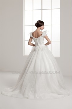 A-Line Straps Sleeveless Off-the-Shoulder Wedding Dresses 2031037