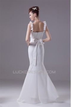Mermaid/Trumpet Floor-Length Chiffon Sleeveless Best Wedding Dresses 2030106