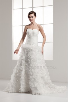 Wonderful A-Line Sweetheart Satin Sleeveless Wedding Dresses 2031063