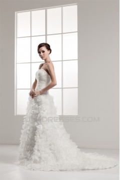 Wonderful A-Line Sweetheart Satin Sleeveless Wedding Dresses 2031063