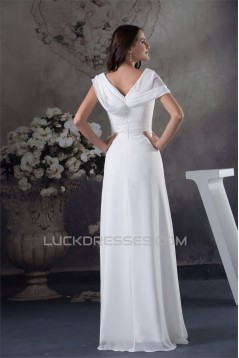 A-Line Chiffon V-Neck Floor-Length New Arrival Wedding Dresses 2030108