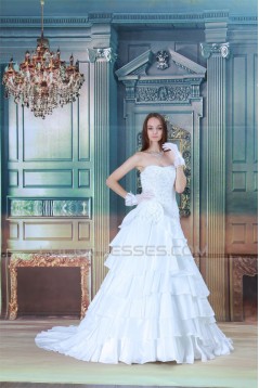 A-Line Sleeveless Soft Sweetheart Satin Taffeta Most Beautiful Wedding Dresses 2031085