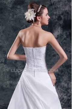 A-Line Strapless Satin Organza Sleeveless New Arrival Wedding Dresses 2031094