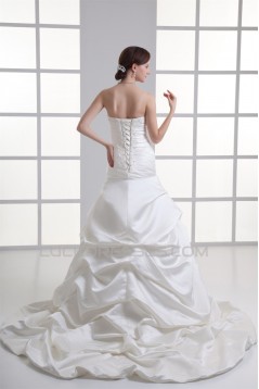 A-Line Sweetheart Satin Sleeveless Wedding Dresses 2031096