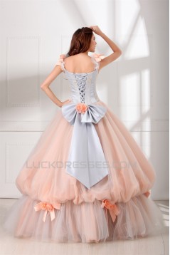 Ball Gown Sleeveless Scoop Satin Organza Fine Netting Wedding Dresses 2031125