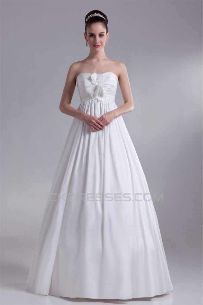 A-Line Taffeta Strapless Sleeveless Wedding Dresses Maternity Wedding Dresses 2031126