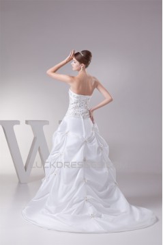 Ball Gown Princess Sleeveless Taffeta Beaded Wedding Dresses 2030113