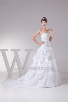 Ball Gown Princess Sleeveless Taffeta Beaded Wedding Dresses 2030113