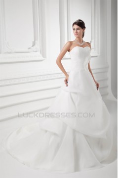 Breathtaking A-Line Sweetheart Sleeveless Satin Sweet Wedding Dresses 2031139