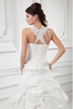 Charming Straps Taffeta Sleeveless A-Line Embellished Wedding Dresses 2031148