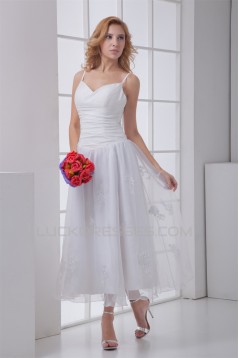 Chiffon Satin Sleeveless A-Line V-Neck Reception Wedding Dresses 2031153