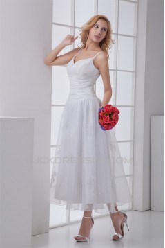 Chiffon Satin Sleeveless A-Line V-Neck Reception Wedding Dresses 2031153