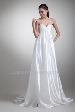 Elastic Woven Satin A-Line Straps Beautiful Wedding Dresses Maternity Wedding Dresses 2031164