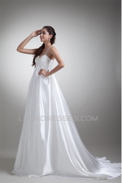 Elastic Woven Satin A-Line Straps Beautiful Wedding Dresses Maternity Wedding Dresses 2031164