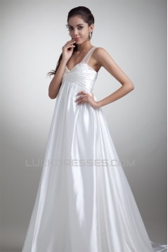 Elastic Woven Satin A-Line Straps Beautiful Wedding Dresses Maternity Wedding Dresses 2031164