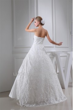 Ball Gown Strapless Floor-Length Lace Wedding Dresses 2030117