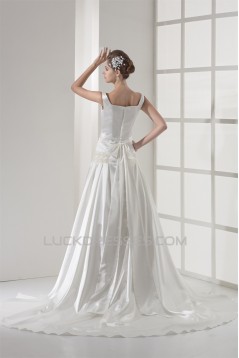 A-Line Square Chapel Train Beaded Wedding Dresses 2030119