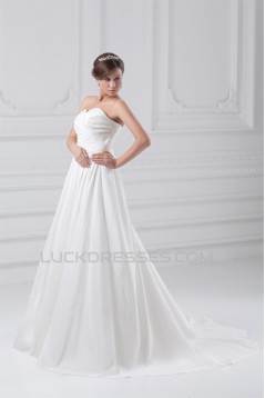 A-Line Sweetheart Taffeta Sleeveless Wedding Dresses 2031200