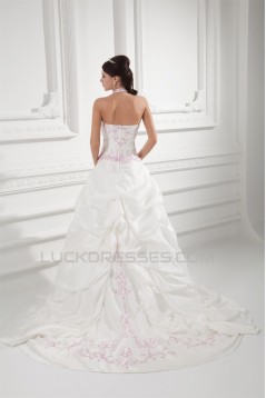 Sleeveless Halter Taffeta Ball Gown Wedding Dresses 2031207