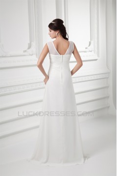 Sleeveless V-Neck Chiffon Elastic Woven Satin Wedding Dresses 2031210