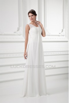 Sleeveless V-Neck Chiffon Elastic Woven Satin Wedding Dresses 2031210