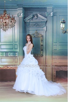 Hot Sale Strapless A-Line Satin Sleeveless New Arrival Wedding Dresses 2031223