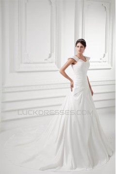 Latest Design Bowl Taffeta A-Line New Arrival Wedding Dresses 2031227