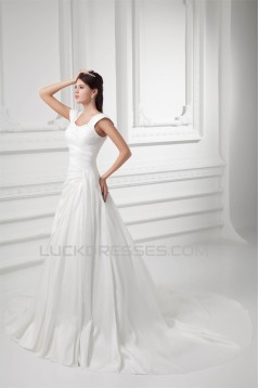 Latest Design Bowl Taffeta A-Line New Arrival Wedding Dresses 2031227