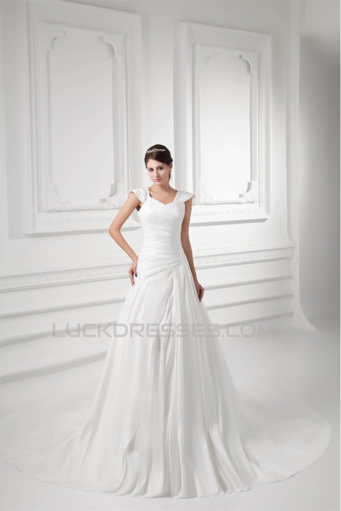 Latest Design Bowl Taffeta A-Line New Arrival Wedding Dresses 2031227