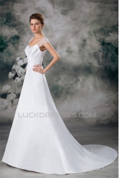 Latest Design Cowl Mermaid/Trumpet Satin Beaded Wedding Dresses 2031229