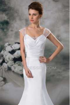 Latest Design Cowl Mermaid/Trumpet Satin Beaded Wedding Dresses 2031229