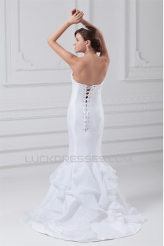 Mermaid/Trumpet Sweetheart Sleeveless Organza Taffeta Wedding Dresses 2031241