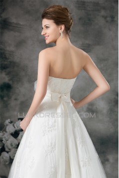 New Arrival Satin Lace Sweetheart A-Line Sleeveless Wedding Dresses 2031248