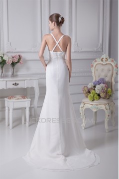 Trumpet/Mermaid Spaghetti Straps Chiffon Wedding Dresses 2030125