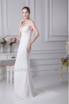 Trumpet/Mermaid Spaghetti Straps Chiffon Wedding Dresses 2030125