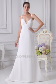 Trumpet/Mermaid Spaghetti Straps Chiffon Wedding Dresses 2030125