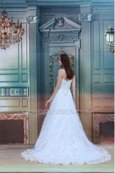 New design A-Line Satin Lace Soft Sweetheart Sleeveless Wedding Dresses 2031256