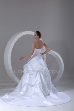 Satin A-Line Sleeveless Soft Sweetheart New Arrival Wedding Dresses 2031267